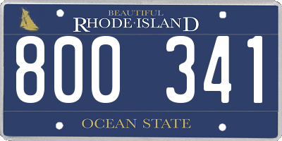 RI license plate 800341