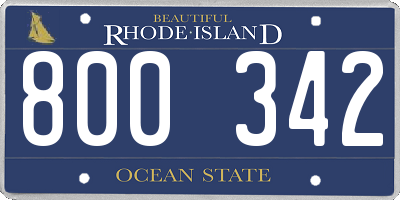RI license plate 800342