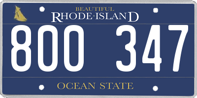 RI license plate 800347