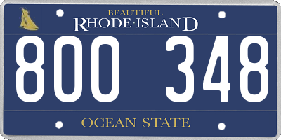 RI license plate 800348