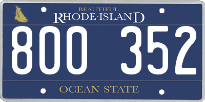 RI license plate 800352