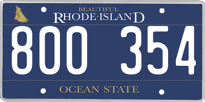 RI license plate 800354