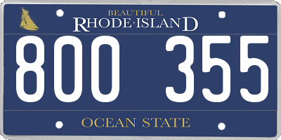 RI license plate 800355