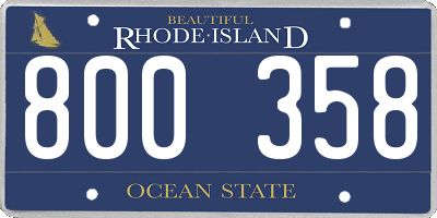 RI license plate 800358