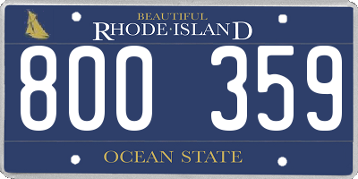 RI license plate 800359
