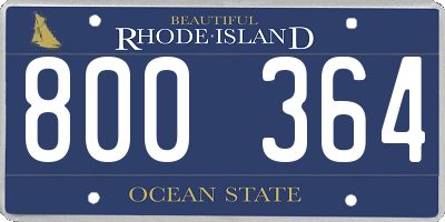 RI license plate 800364