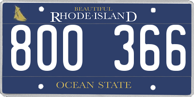 RI license plate 800366