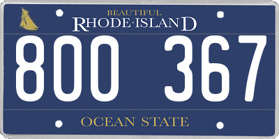RI license plate 800367