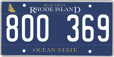 RI license plate 800369