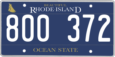 RI license plate 800372