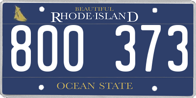 RI license plate 800373