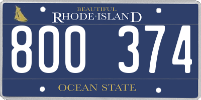 RI license plate 800374