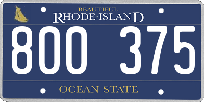 RI license plate 800375