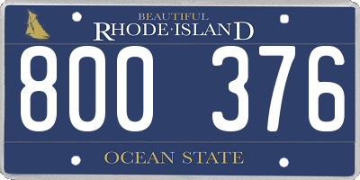 RI license plate 800376