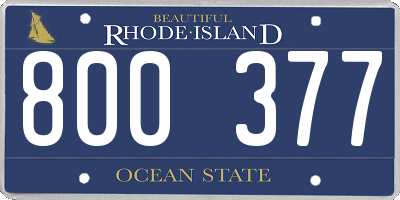 RI license plate 800377