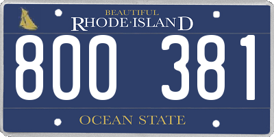 RI license plate 800381