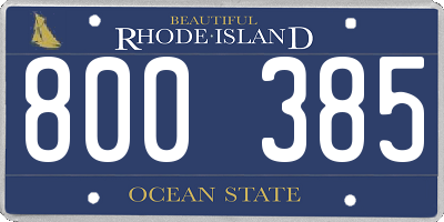 RI license plate 800385
