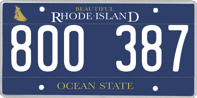 RI license plate 800387