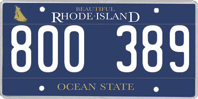 RI license plate 800389