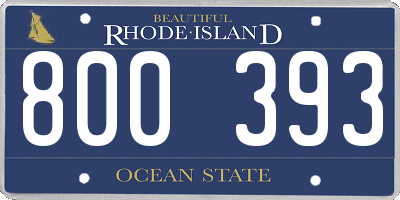 RI license plate 800393