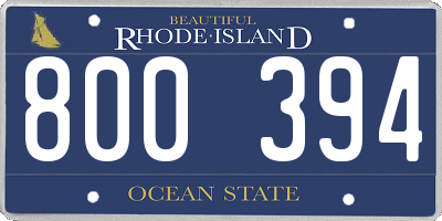RI license plate 800394