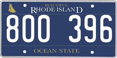RI license plate 800396