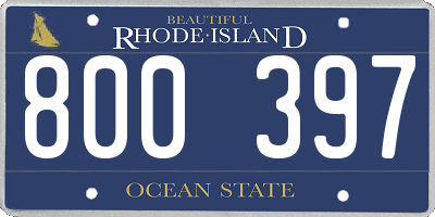 RI license plate 800397