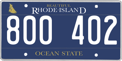 RI license plate 800402