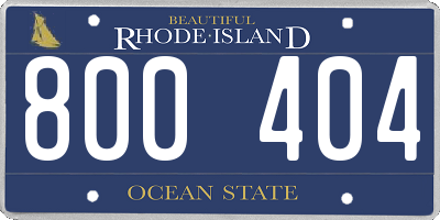 RI license plate 800404