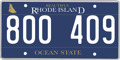 RI license plate 800409