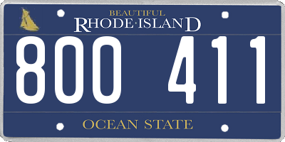 RI license plate 800411