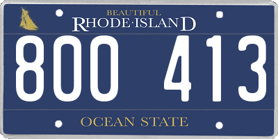 RI license plate 800413