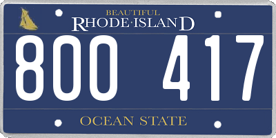 RI license plate 800417
