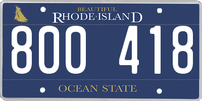 RI license plate 800418