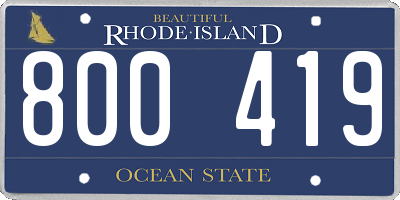 RI license plate 800419