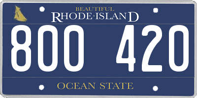 RI license plate 800420