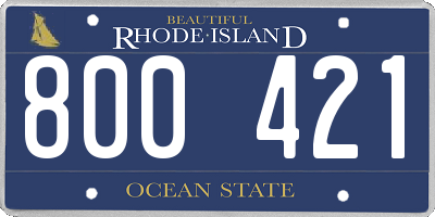 RI license plate 800421