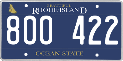 RI license plate 800422