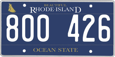 RI license plate 800426