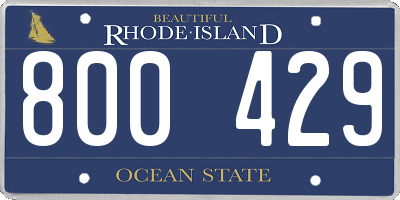 RI license plate 800429