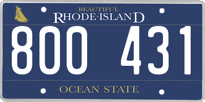 RI license plate 800431