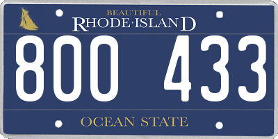 RI license plate 800433