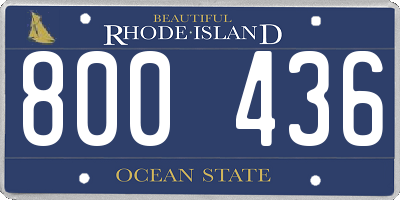 RI license plate 800436