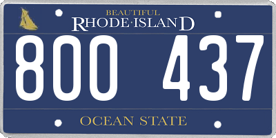 RI license plate 800437