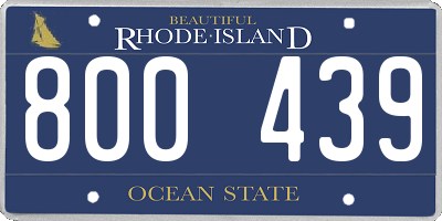 RI license plate 800439