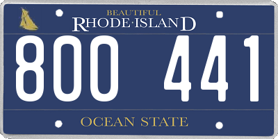 RI license plate 800441