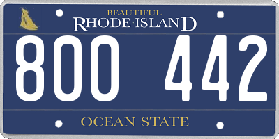 RI license plate 800442