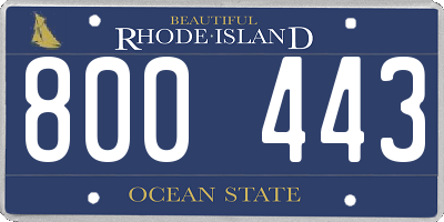 RI license plate 800443