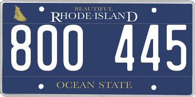 RI license plate 800445