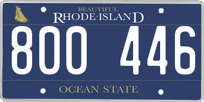 RI license plate 800446